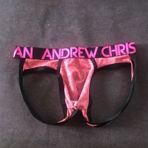 Pink and black AC jockstrap.